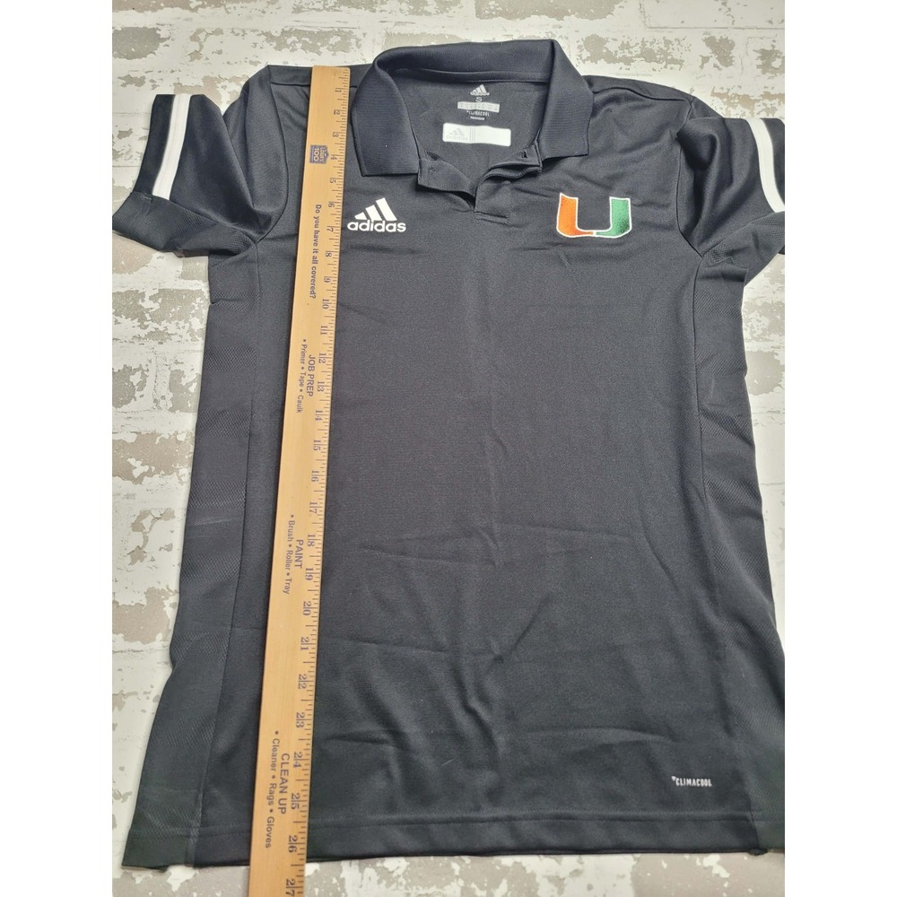 Adidas Clima Cool Univserity of Miami Hurricanes Black Polo Shirt Men's Small‎ - Picture 3 of 7
